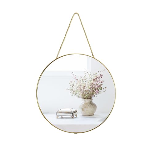 YCHMIR 11.8-inch Small Round Wall Mirror, Gold Bathroom Mirror - color: Gold