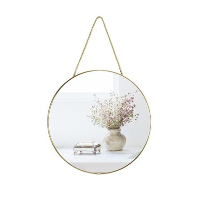YCHMIR 11.8-inch Small Round Wall Mirror, Gold Bathroom Mirror - color: Gold