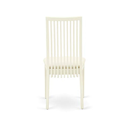 East West Furniture ANIP3-LWH-C 3 Piece Kitchen Table Set for Small Spaces Contains a Round Dining Table with Pedestal and 2 Linen Fabric Dining Room Chairs, 36x36 Inch, Linen White - color: Anip3-lwh-c