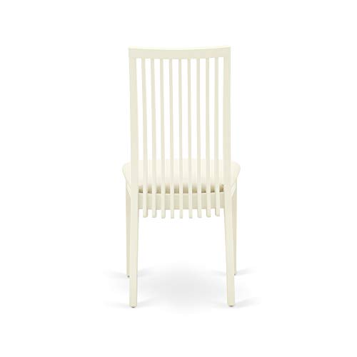 East West Furniture ANIP5-LWH-C 5 Piece Kitchen Table & Chairs Set Includes a Round Dining Room Table with Pedestal and 4 Linen Fabric Upholstered Chairs, 36x36 Inch, Linen White - color: Anip5-lwh-c