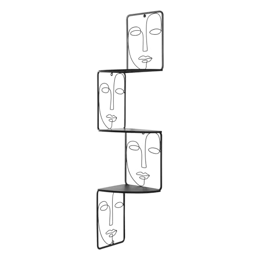 Corner Shelf, Wall Mounted Face Sculpture Display Shelf with Philosophical Art Design for Living Room Decor, Wall Corner Bookshelf Multi Unit Organizer, Tall Shelf Plant Stand for Bedroom, Bathroom