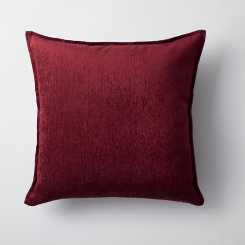 Woven Jacquard Throw Pillow Cover, Pack of 1 Textured Decorative Cushion Covers for Sofas, Couches, Bed, Home Décor, Fade Resistant Pillow for Sofa & Couch, Eliza, Burgundy, 20x20 Inch - color: Burgundy, size: 20" x 20" (Pack of 1)