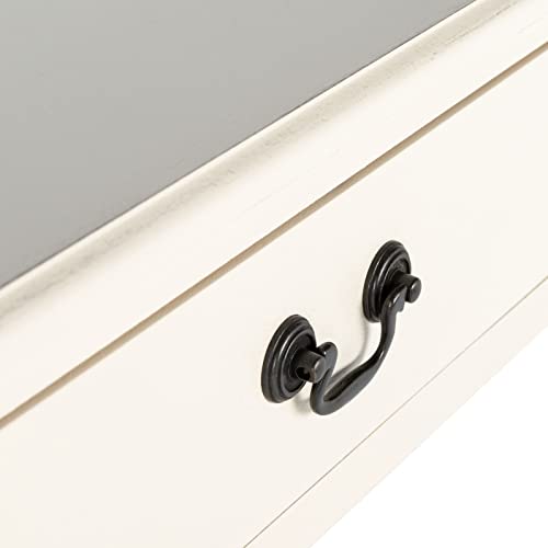 SAFAVIEH Furniture - Athena 2-Drawer Console Table - Distressed White - Solid Wood - Farmhouse Classic Design - Ideal for Entryway, Living Room, Hallway, 35.5" W x 13" D x 29.5" H (CNS5702A) - color: Distressed White