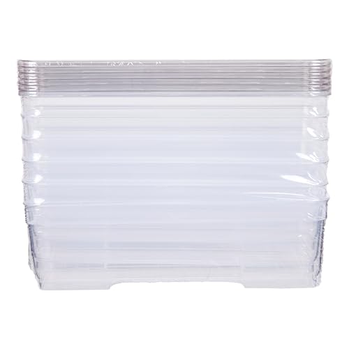 Best Kept 6-Pack Long Storage Bins with Lids, Translucent Clear - size: 6 Long