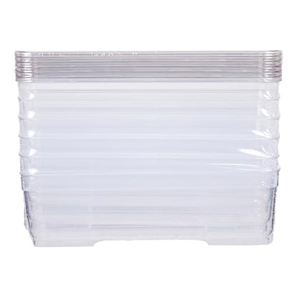 Best Kept 6-Pack Long Storage Bins with Lids, Translucent Clear - size: 6 Long