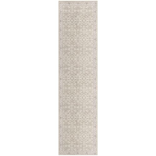 SIILOOM 3x10 Washable Runner Rug, Non Slip Soft Area Rug for Hallway Kitchen - color: Cream/Beige/Yellow/White/Grey, size: 3' x 10' (Runner)