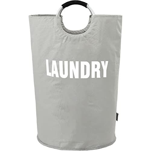 DOKEHOM 160L XX-Large Laundry Basket (7 Colors), Collapsible Laundry Bag, Foldable Laundry Hamper, Folding Washing Bin (Grey, XXL) | Freestanding tall washing bin & foldable laundry bag. Extra large clothes storage basket with durable sturdy handles - col