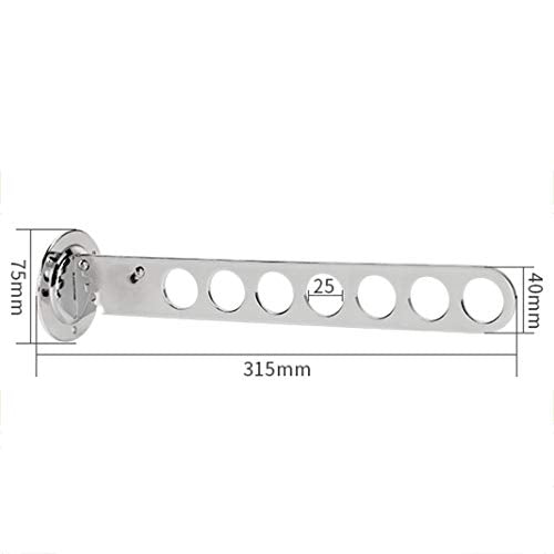 Drying Rack Clothing Foldable for Laundry Room with Swing Arm Holder, Wall Mounted Clothes Drying Organizer Rack Garment Hooks Aluminium Retractable Folding Indoor Wall Mounted Hanger Space Saver - size: 7 Hole
