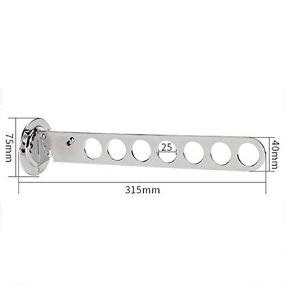 Drying Rack Clothing Foldable for Laundry Room with Swing Arm Holder, Wall Mounted Clothes Drying Organizer Rack Garment Hooks Aluminium Retractable Folding Indoor Wall Mounted Hanger Space Saver - size: 7 Hole