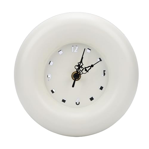 Battery Operated Silent Clock, Modern Minimalist Round Desk Clock with Precise Timekeeping Iron Construction Compact Versatile Design for Living Room Bedroom Shelf Decor S