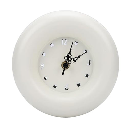 Battery Operated Silent Clock, Modern Minimalist Round Desk Clock with Precise Timekeeping Iron Construction Compact Versatile Design for Living Room Bedroom Shelf Decor S