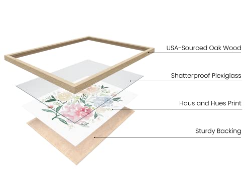 HAUS AND HUES Bouquet Set Art Print Set of 4 16x20 - Framed Beige - color: Bouquet Flower, size: 16x20, style: Beige Framed