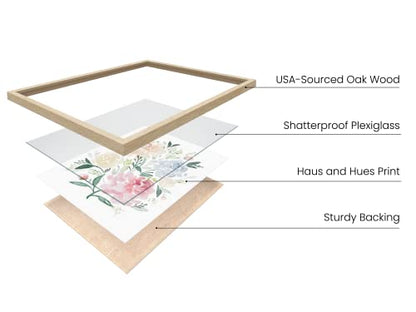 HAUS AND HUES Bouquet Set Art Print Set of 4 16x20 - Framed Beige - color: Bouquet Flower, size: 16x20, style: Beige Framed