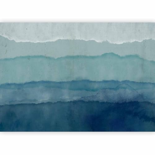 Wall Mural Abstract 77x55 in - Peel and Stick Self-Adhesive Wallpaper Removable Large Sticker Foil Wall Decor Print Picture Image Design Ocean Watercolor Blue Like Painted f-A-0914-a-a - color: #26, size: 77"Wx55"H Self-Adhesive