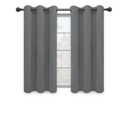 Easy-Going Thermal Grommet Blackout Curtains, 2 Panels 42x63 in, Grey | Washable Grommet Top Window Drapes for Bedroom and Living Room, Noise Reduction, Room Darkening - color: Grey, size: 42"W x 63"L (Pack of 2)