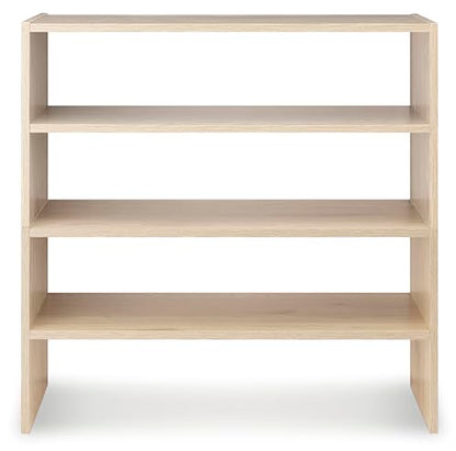 Whitmor Wood Stackable 2-Shelf Shoe Rack, White Oak, 24 inches - color: Light Brown, size: 24 INCH