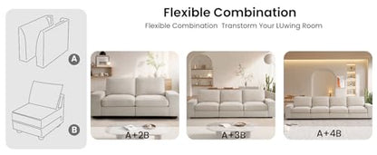 Middle Seat with Storage, Modular Sofa Couch, Beige - color: Beige, size: Middle Seat