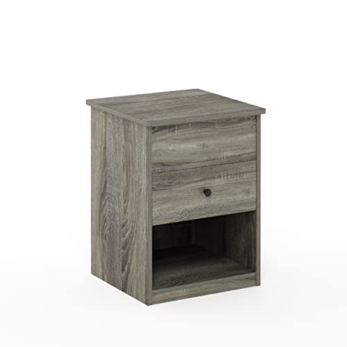 Furinno Jensen Lift Top Nightstand, French Oak Grey - color: French Oak Grey, style: 1-Pack Lift Top