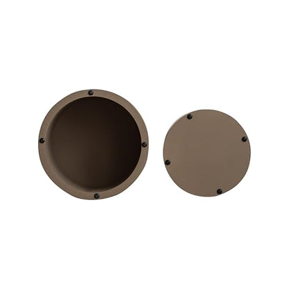 Nesting Coffee Table Set of 2, Modern Round Coffee Table Drum Side Table, Wooden Circle Accent Tables End Tables for Small Spaces Living Room Bedroom Office (Dark Brown) - color: 19" & 15"- Dark Brown