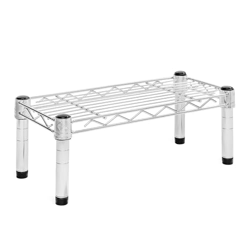 Shelving Inc. 8" d x 18" w Chrome Wire Shelving with 1 Tier Shelf, Weight Capacity 800lbs Per Shelf - size: 8" d x 18" w x 6" h