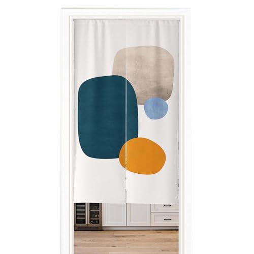 Room Divider Curtain for Doorway Use, Door Curtain Panel for Partition, Privacy Curtain for Doorway, Blackout Door Curtain Panel, Adjustable Tension Rod Mounting, Easy Setup - color: F, size: 26x35in
