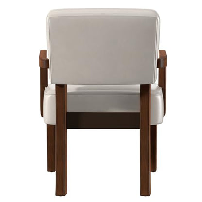 Faux Leather Accent Chair, Mid-Century Armchair with Wood Frame | Upholstered Living Room Chair, Comfy Reading Chair for Bedroom, Waiting Room, Home Office, Easy Assembly, Beige - color: Faux Leather Beige, size: One Chair