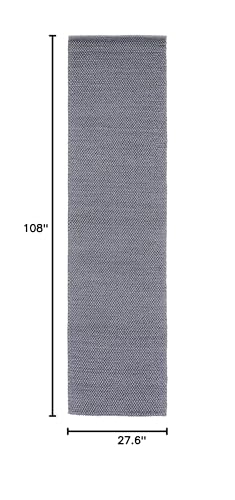 SAFAVIEH Natura Collection Runner Rug - 2'3" x 9', Dark Grey, Handmade Wool Blend, Textured Design, Ideal for Hallway, Bedroom, Foyer (NAT425H) - color: Dark Grey, size: 2'3" x 9' (Runner)