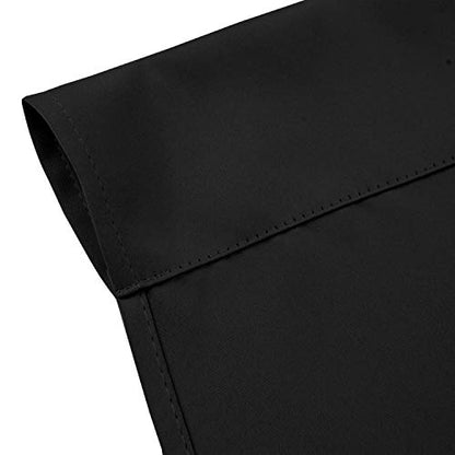 Black Blackout Curtains/38 x 63 Inch/Set of 2 Panels Rod Pocket Room Darkening Curtains for Bedroom - color: Black, size: 38"W x 63"L (Pack of 2)