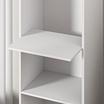 70.9 Inch Tall Narrow Bookcase, Modern White Corner Storage Cabinet, Free Standing Bookcase with Storage, 6 Tier Cube Open Display Shelves for Home Office 30cm