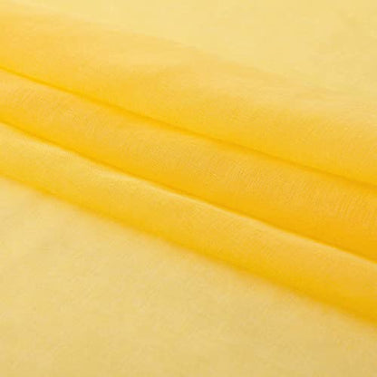 Christmas Yellow Semi Sheer Curtains 63 inch Length in Curtains Faux Linen Bright Yellow Sheers Curtain for Bedroom Living Room Girls Kids Room 2 Panels 52x63 Inches Long - color: Butter Yellow, size: 52"W x 63"L (Pack of 2)