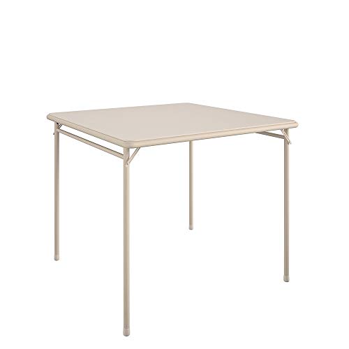 COSCO 34" Square Vinyl Top Folding Card Table, Antique Linen - color: Antique Linen