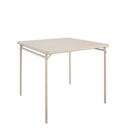 COSCO 34" Square Vinyl Top Folding Card Table, Antique Linen - color: Antique Linen