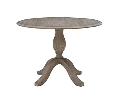 Linon Home Decor Mauro Antique Rustic Brown Drop Leaf Small Dining Table with Pedestal Base - color: Antique Rustic Brown