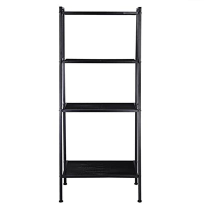 5-Shelf Modern Bookcase, Freestanding Ladder Bookshelf with Industrial Metal Frame for Living Room Bedroom Home Office (Black-4 Tier) - color: Black-4 Tier
