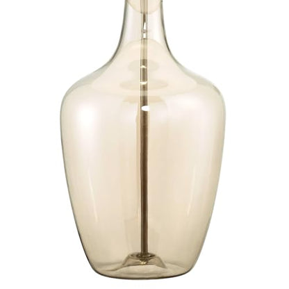 Ania 31" Large Table Lamp USB Dimmer Champagne Glass Jar Modern | USB Charging Port Clear Living Room Bedroom House Bedside Nightstand Office Off-White Tapered Drum Shade - color: Champagne Glass - USB Dimmer Included