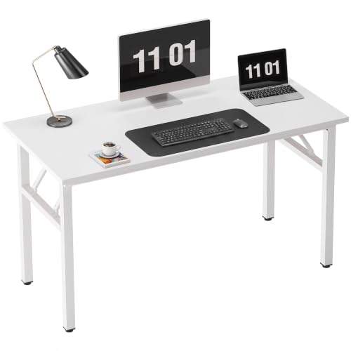 Need 47 inches Computer Desk Office Desk Folding Table with BIFMA Certification Computer Table Workstation, White AC5DW-120 | No-Assembly, Sturdy Foldable Desk for Home Office, Bedroom, Dorm Room, Student Study, Collapsible, Wide, Easy Storage - color: Wh
