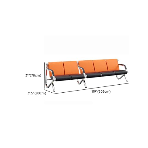 LITFAD Modern Simple Style Reception Sofa Waterproof Single Sofa with Soft Seat, Arms & Alloy Legs, Leisure Sofas for Living Room Hotel Office, 5-Seater Sofa, 1 Piece - color: 1 Piece - 5-seater Sofa
