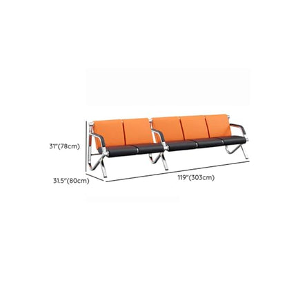 LITFAD Modern Simple Style Reception Sofa Waterproof Single Sofa with Soft Seat, Arms & Alloy Legs, Leisure Sofas for Living Room Hotel Office, 5-Seater Sofa, 1 Piece - color: 1 Piece - 5-seater Sofa