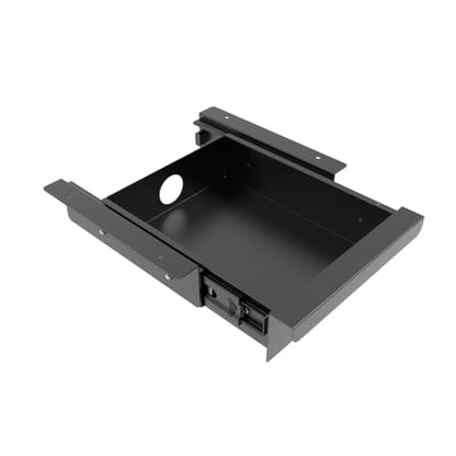 Under Desk Mounted Sliding Pull-out Drawer for Office Desk | Table Storage Organizer for Sit Stand Workstation- W 9.8" x D 9.8" x 2.5", Metal, Black (Small) - size: 1TierSmall