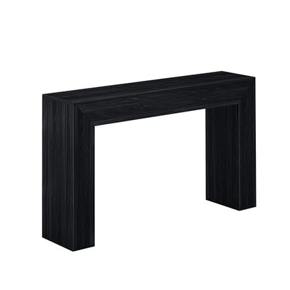 Plank+Beam Grand Console Table, 56 Inch, Black Wirebrush | Balanced, Statement Design, Low-VOC Finish, Easy Assembly, Solid Wood - color: Black Wirebrush, size: 56 Inch without Shelf
