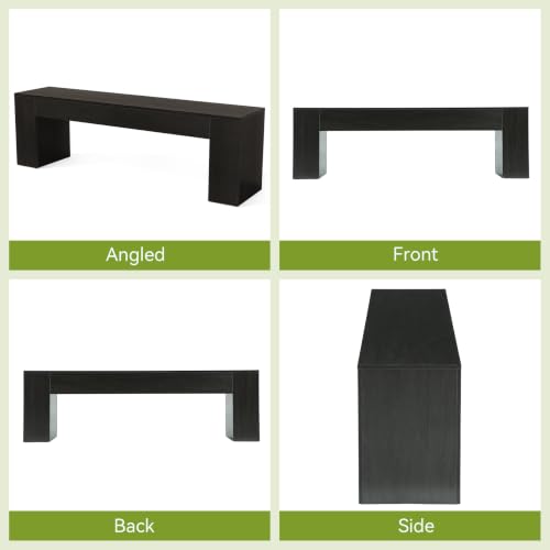 LITTLE TREE 70.8" TV Stand, Wooden Entertainment Center, Low TV Console Table for TVs Up to 80", Modern Chic Entertainment Center for Living Room, Bedroom, Apartment, Black, Easy Assembly