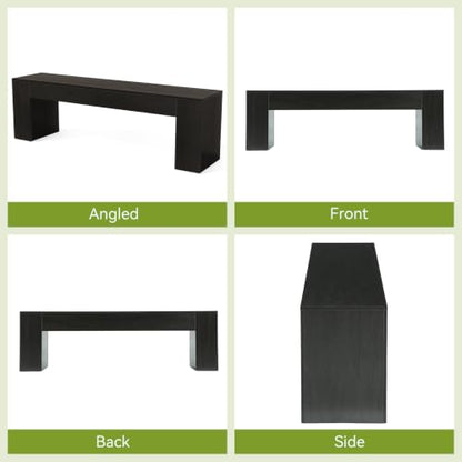 LITTLE TREE 70.8" TV Stand, Wooden Entertainment Center, Low TV Console Table for TVs Up to 80", Modern Chic Entertainment Center for Living Room, Bedroom, Apartment, Black, Easy Assembly