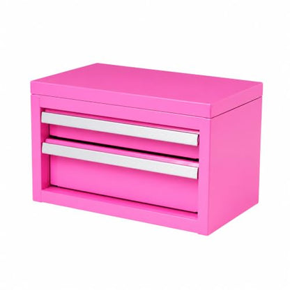 Mini 2-Drawer Bubble Gum Pink Steel Tool Box - color: Bubble Gum Pink, size: 2 Drawer