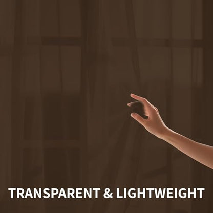 CUCRAF Sheer Curtains Panels for Living Room Bedroom Semi Window Treatment Drapes Voile Rod Pocket Curtain,Set of 2 (54 x 95 inches Long,Brown) - color: Brown, size: 54"W x 95"L (Pack of 2)