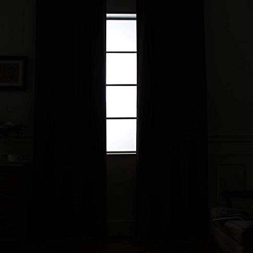 Yakamok Blackout Curtains 38x36 inch Black Thermal Drapes-Kitchen | 2 panels,room darkening,thermal insulated,noise reducing,privacy protection,grommet window treatment,living room study dining - color: Black, size: 38"W x 36"L (Pack of 2)