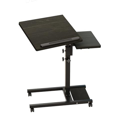 TigerDad Mobile Adjustable Height Laptop Stand PC Computer Portable Notebook Swivel Laptop Desk Rolling Table Desk Cart Tiltable with Wheels Casters& Mouse Pad Table - color: Dekuwood