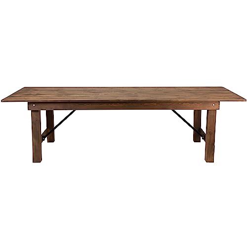 Flash Furniture Hercules 108x40 in Folding Table | Commercial Grade, Foldable Locking Legs, Farmhouse, Rustic
