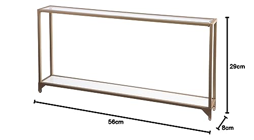 SEI Furniture Bergen 56 inches Long Narrow Metal Console Table, Open Concept Living Space, Glam Style Painted Iron, Gold - color: Gold