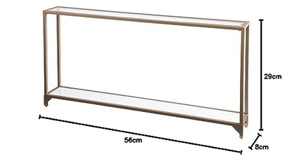 SEI Furniture Bergen 56 inches Long Narrow Metal Console Table, Open Concept Living Space, Glam Style Painted Iron, Gold - color: Gold