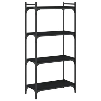 4-Tier Industrial Bookshelf, Black Open Bookcase with Metal Frame, Storage Display Rack for Living Room, Home Office, 23.6" x 11.8" x 47.2" - color: Black 7